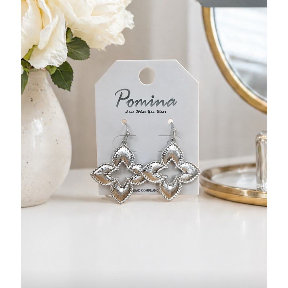 Pomina Silver Clover Earrings